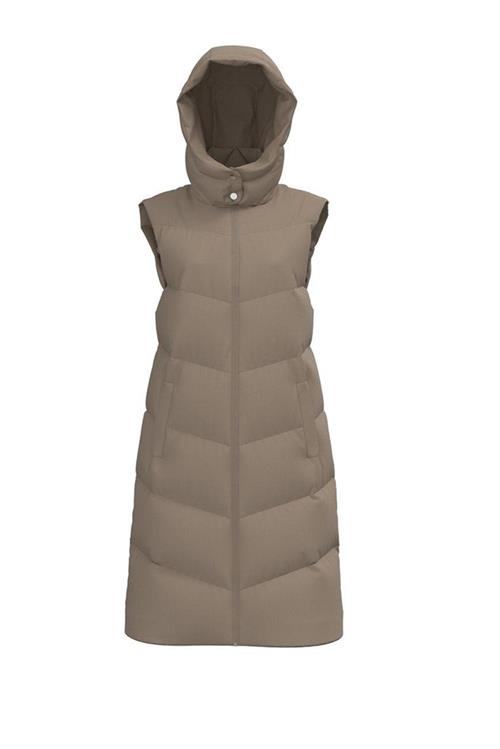 Jamilla Lang Puffer Vest - Silver Mink - L - PIECES