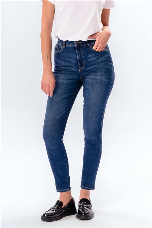Originale Performance Skinny Jeans - Medium Blue Denim - Dame - XL/32 - TeeShoppen