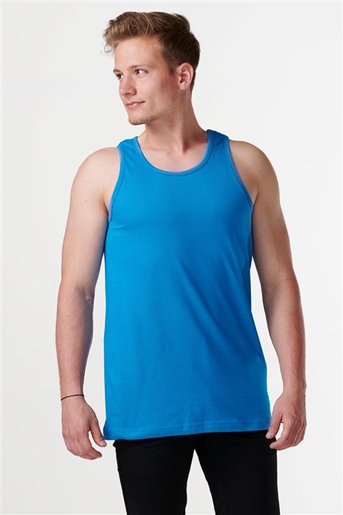 Basic Tanktop - Petroleums blå - Herre - S - TeeShoppen