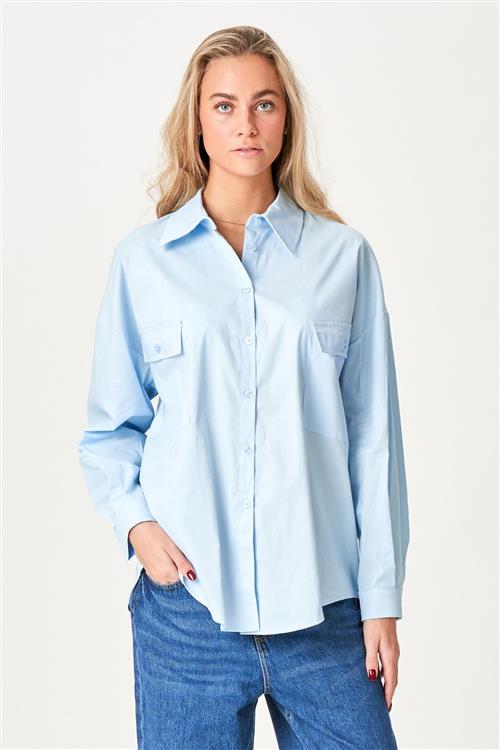 Clara Oversized Skjorte - Lyseblå - XL - TeeShoppen