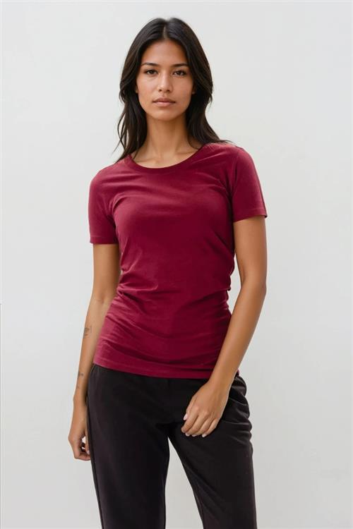 Fitted t-shirt - Bordeaux - 2XL - TeeShoppen