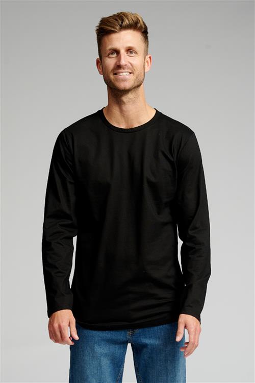 Basic Langærmet T-shirt - Sort - Herre - S - TeeShoppen