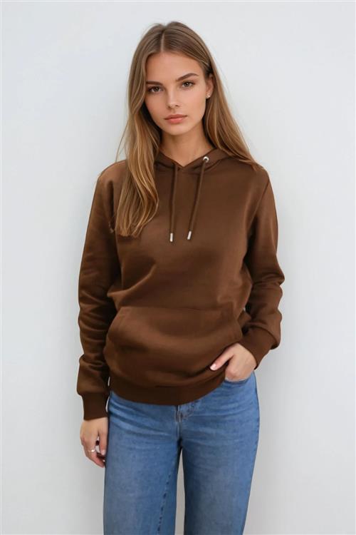 Boyfriend Sweat Hoodie - Brun - S - TeeShoppen