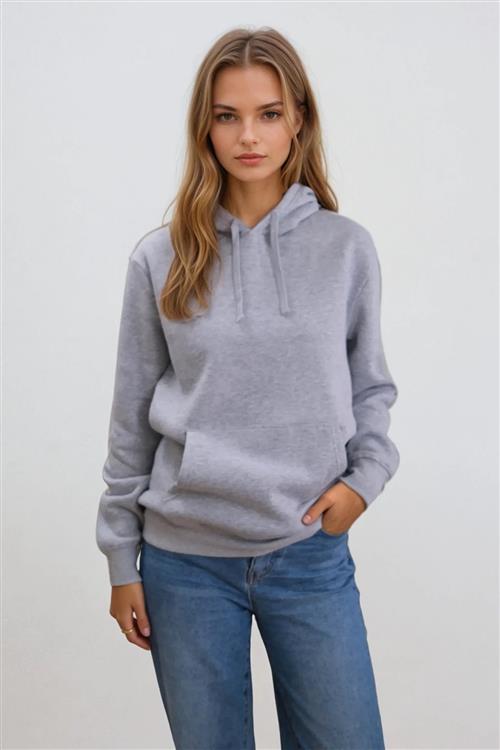 Essential Hoodie - Grå Melange - S - TeeShoppen