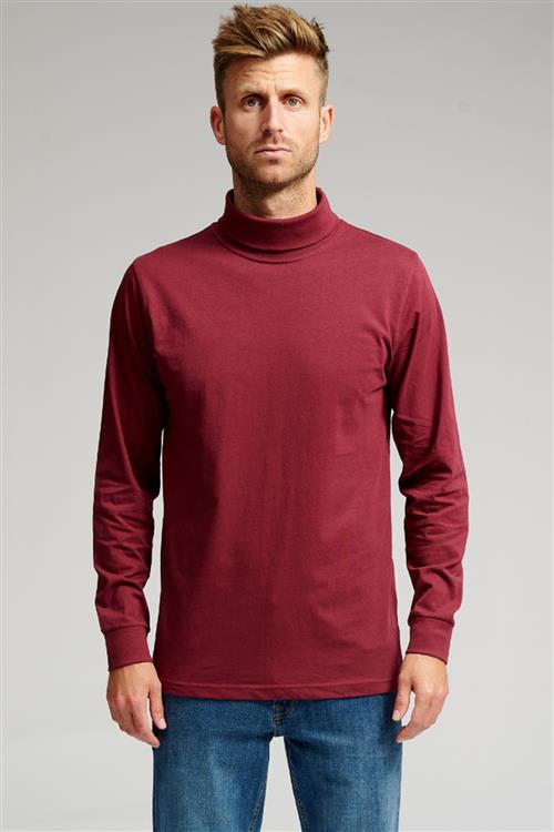 Rullekrave trøje - Bordeaux Rød - Herre - 3XL - TeeShoppen