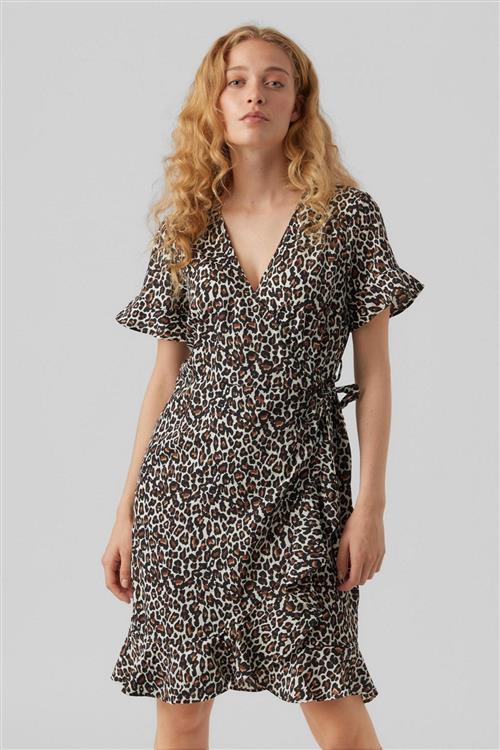 Henna Mini Wrap Kjole - Oatmeal - L - Vero Moda
