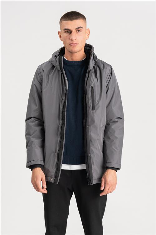 Casual vinterjakke - Grå - Herre - 3XL - TeeShoppen