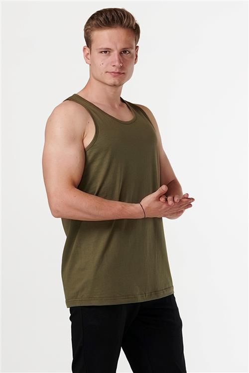 Basic Tanktop - Army Grøn - Herre - XL - TeeShoppen