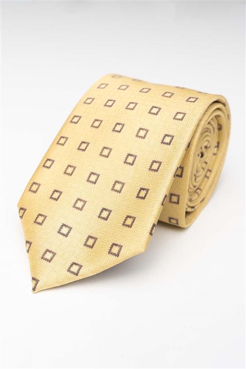 Slips - Guld/Brun firkantet mønsteret - One Size - TeeShoppen