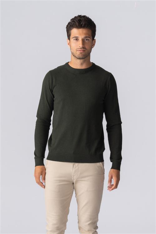 Pullover Rundhals - Army - Herre - 3XL - TeeShoppen