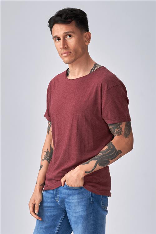 Dyb Rund Hals - Meleret Rød - Herre - 3XL - TeeShoppen