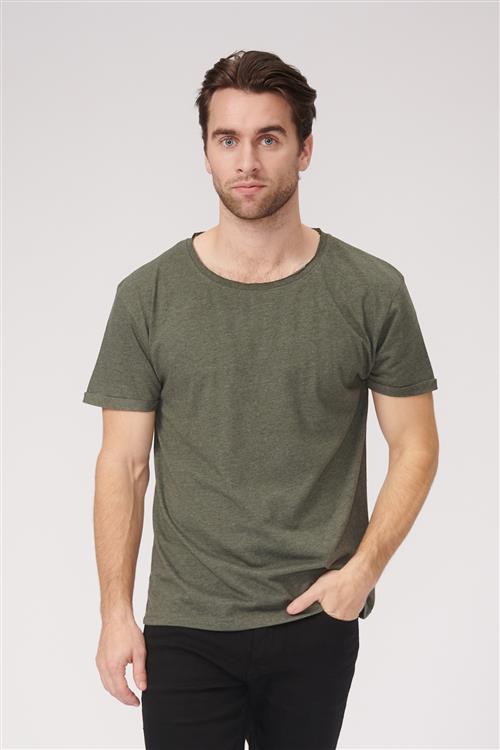 Dyb Rund Hals - Meleret Grøn - Herre - 3XL - TeeShoppen