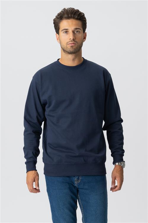 Basic Crewneck - Navy - Herre - XS - TeeShoppen