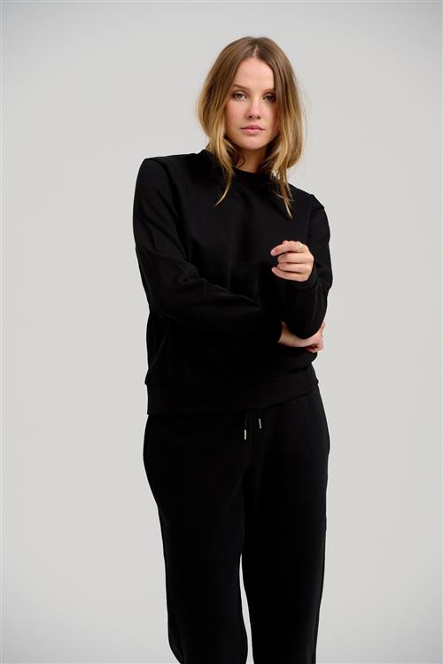Basic Crewneck Sweat - Sort - Dame - XS - TeeShoppen