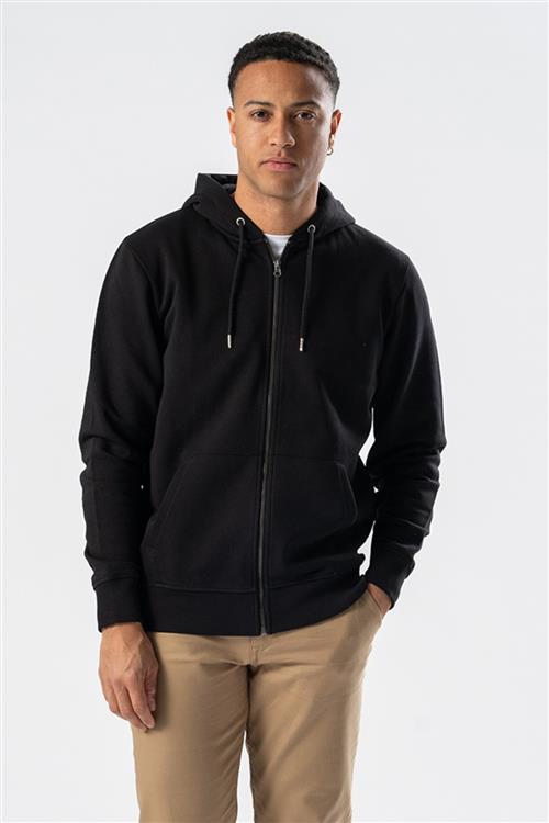 Zip Hoodie - Sort - Herre - XL - TeeShoppen