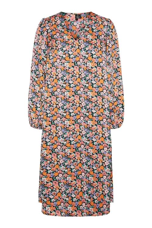 Allys Blomstret Midi Kjole - Sort - Dame - XL - Vero Moda