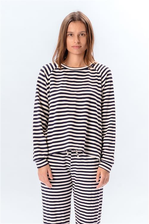 Stribet Langærmet Regular Fit - Blå - S/M - TeeShoppen