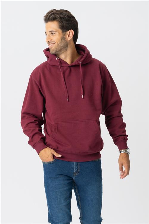 Basic Hoodie - Bordeaux Rød - Herre - L - TeeShoppen