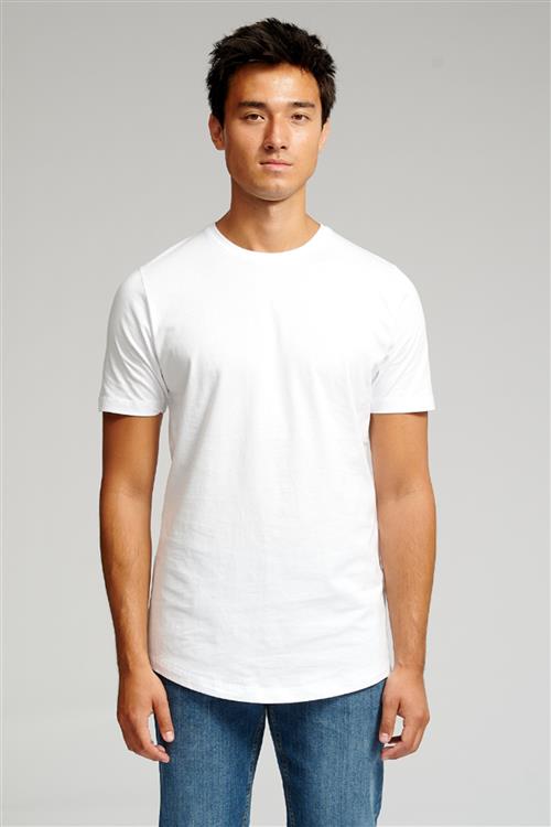 Long T-shirt - Hvid - Herre - L - TeeShoppen