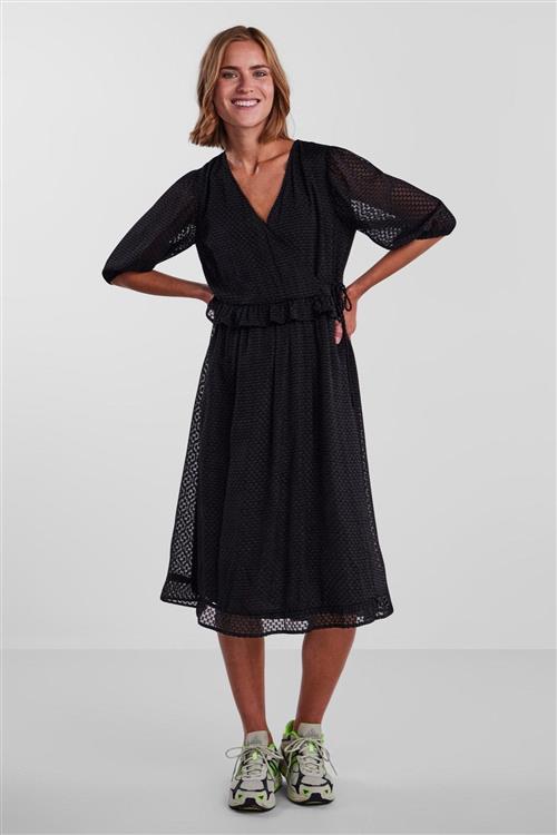 Agana Midi Kjole - Sort - M - PIECES