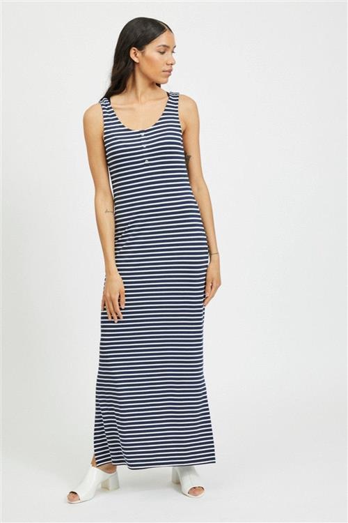 Dell Maxi Kjole - Navy Blazer/Sne Hvid - Dame - M - VILA