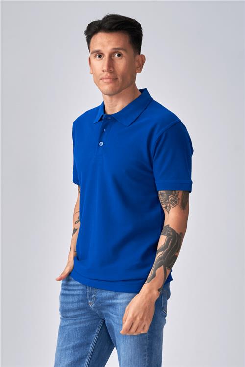 Basic Polo - Blå - Herre - 2XL - TeeShoppen