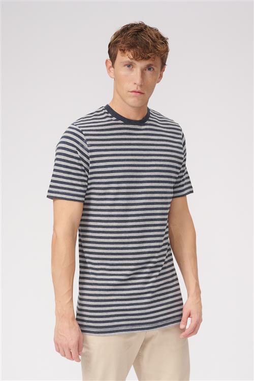 Nørregade Stripe - Meleret blå-Grå - Herre - M - TeeShoppen