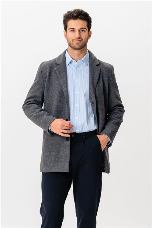 Klassisk frakke - Grå - Herre - XL - TeeShoppen