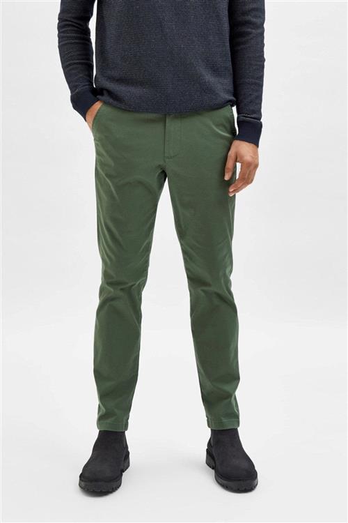 Miles Flex Chino Pants - Bronze Grøn (økologisk bomuld) - Herre - 32/32 - Selected Homme