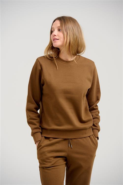 Basic Crewneck Sweat - Brun - Dame - XL - TeeShoppen