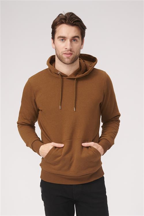 Basic Hoodie Sweat - Brun - Herre - S - TeeShoppen