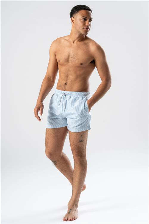 Badeshorts - Lyseblå/Hvid - Herre - XL - TeeShoppen