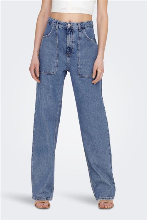 Kirsi Wide Jeans - Medium Blue Denim - 29/32 - ONLY