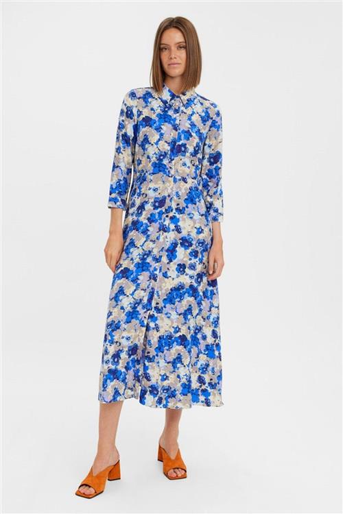 Elly 3/4 Skjortekjole - Nautical Blue - S - Vero Moda