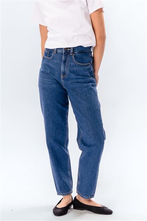 Originale Performance Mom Jeans - Medium Blue Denim - Dame - 26/30 - TeeShoppen
