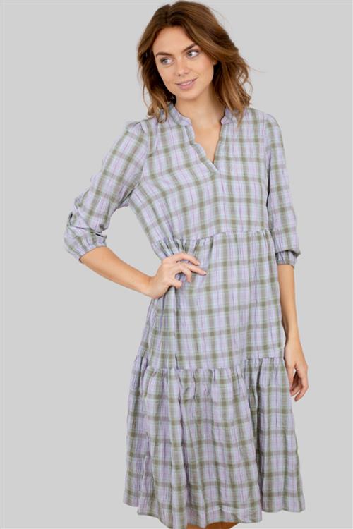 Fiona Sleeve Kjole - Ivy Grøn/Lilla - Dame - XL - Vero Moda