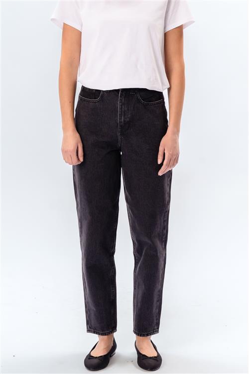 Originale Performance Mom Jeans - Washed Black Denim - Dame - 32/34 - TeeShoppen