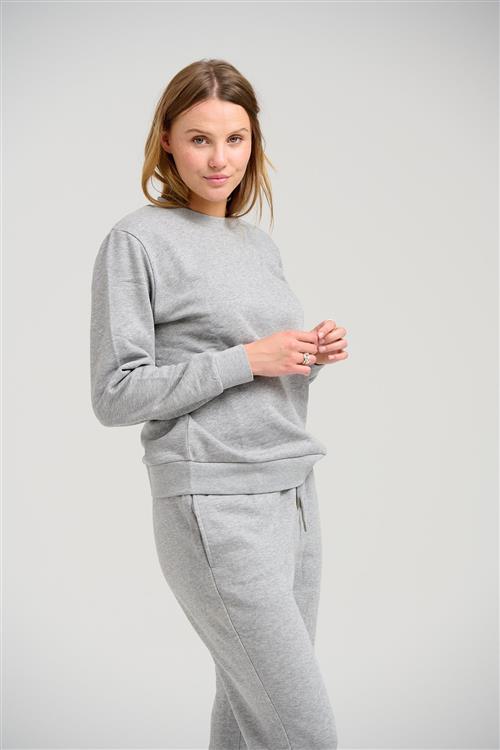 Basic Crewneck Sweat - Lysegrå Melange - Dame - XL - TeeShoppen