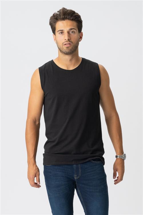 Sleeveless Tee - Sort - Herre - 2XL - TeeShoppen
