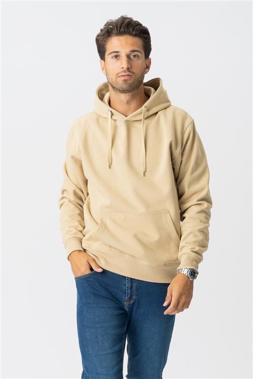 Basic Hoodie - Khaki - Herre - 2XL - TeeShoppen