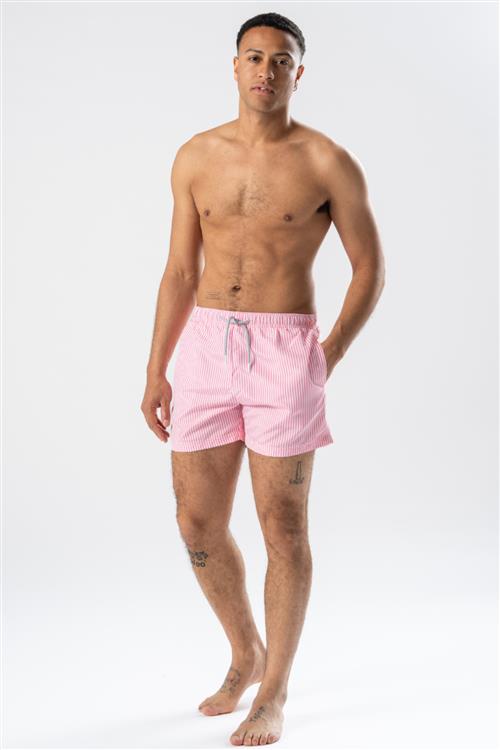 Badeshorts - Rosé/Hvid - L - TeeShoppen