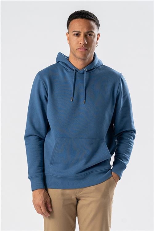 Sweatshirt Hoodie - Støvet Blå - Herre - M - TeeShoppen