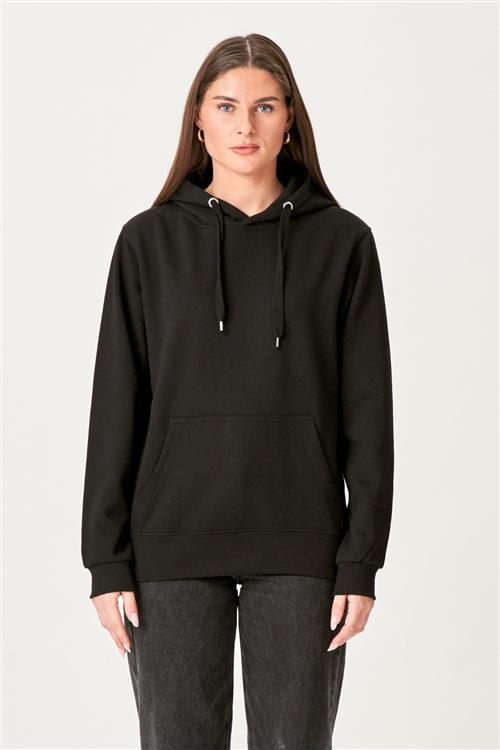 Oversized Hoodie - Sort - Dame - L - TeeShoppen