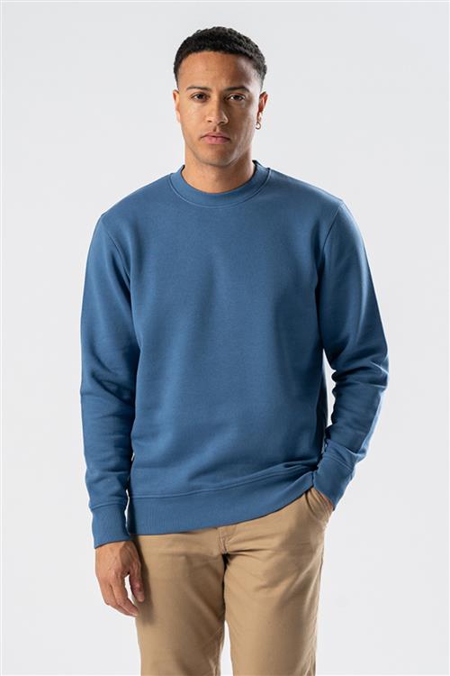 Sweatshirt Crewneck - Støvet Blå - Herre - 2XL - TeeShoppen