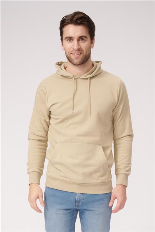 Basic Hoodie Sweat - Mørk Beige - Herre - S - TeeShoppen