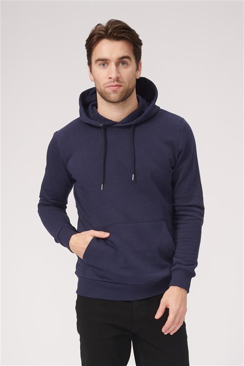 Basic Hoodie Sweat - Navy - Herre - 2XS - TeeShoppen