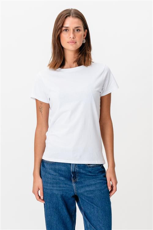 Basic T-shirt - Hvid - Dame - L - TeeShoppen
