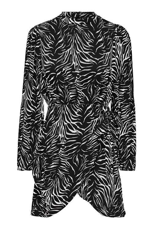 Mille Wrap Kjole - Black Vibrant Zebra - S - ONLY