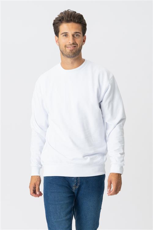 Basic Crewneck - Hvid - Herre - S - TeeShoppen