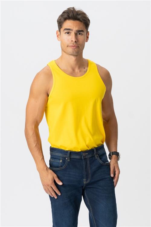 Basic Tanktop - Gul - M - TeeShoppen